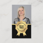 公証人エレガントパブリックフォトブラック&金ゴールド 名刺 (正面)