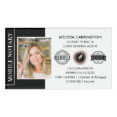 公証人エレガントパブリックブラックバラ金ゴールド 名札 (正面)