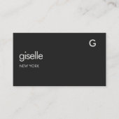 公証人エレガントブラックQRコードモノグラム 名刺 (正面)