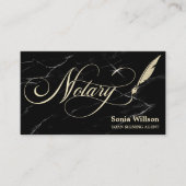 公証人エレガントプロフェッショナル羽毛ペン 名刺 (正面)