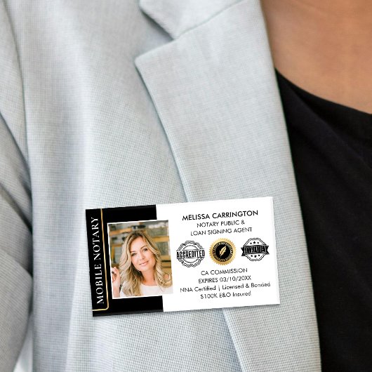 公証人エレガント公債署名業者ブラック 名札