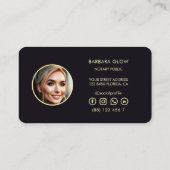 公証人エレガント公共ネオ白熱［赤熱］光を放つン金ゴールド 名刺 (裏面)