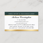 公証人エレガント公開写真金ゴールドダークグリーン 名刺 (裏面)