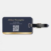 公証人エレガント公開写真金ゴールドダークブルー ラゲッジタグ (裏面横)