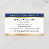 公証人エレガント公開写真金ゴールドネイビーブルー 名刺 (裏面)