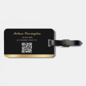 公証人エレガント公開写真金ゴールドブラック ラゲッジタグ (裏面横)