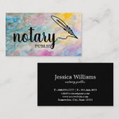 公証人エレガント公開台本プレーンブラック&ホワイト 名刺 (正面/裏面)