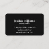 公証人エレガント公開台本プレーンブラック&ホワイト 名刺 (裏面)