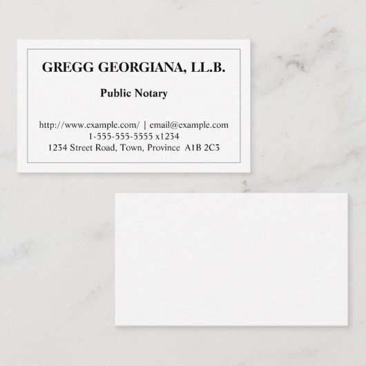 公証人エレガント名刺のクリーニング 名刺 (正面/裏面)