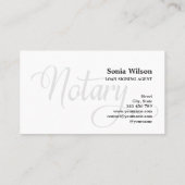 公証人エレガント黒モダン白タイポグラフィ 名刺 (裏面)