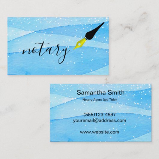 公証人エージェントペンロゴフリーランス書道ライター 名刺 (正面/裏面)