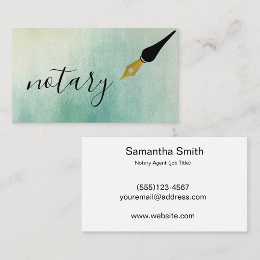 公証人エージェントペンロゴフリーランス書道ライター 名刺 (正面/裏面)