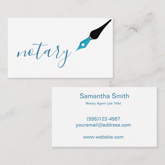 公証人エージェントペンロゴフリーランス書道ライター 名刺 (正面/裏面)
