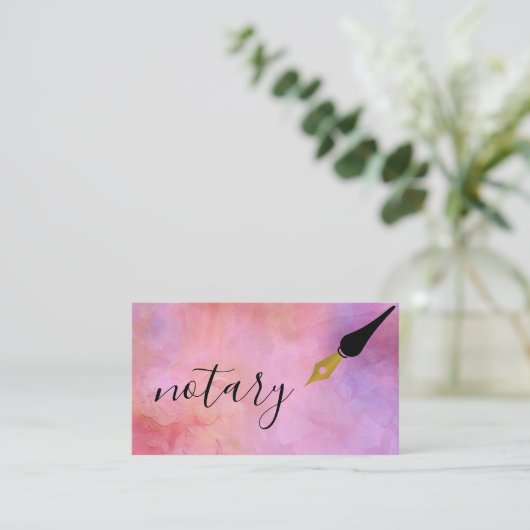 公証人エージェントペンロゴフリーランス書道ライター 名刺 (スタンド正面)