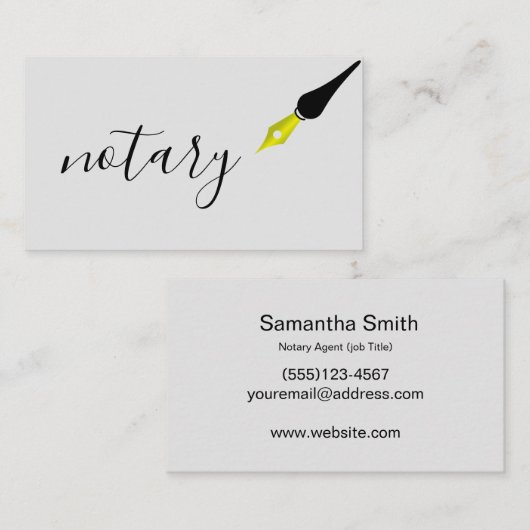 公証人エージェントペンロゴフリーランス書道ライター 名刺 (正面/裏面)