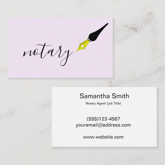 公証人エージェントペンロゴフリーランス書道ライター 名刺 (正面/裏面)