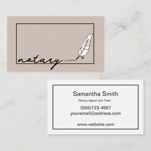 公証人エージェントペンロゴフリーランス書道ライター 名刺 (正面/裏面)