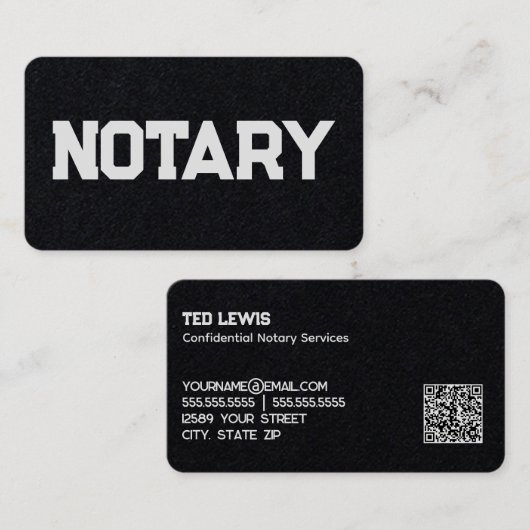 公証人カスタムQR 名刺 (正面/裏面)