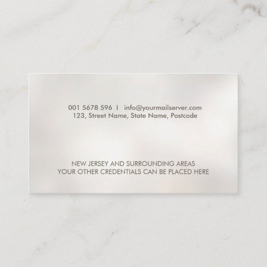 公証人クイルペンとスタンプクリームパール 名刺 (裏面)