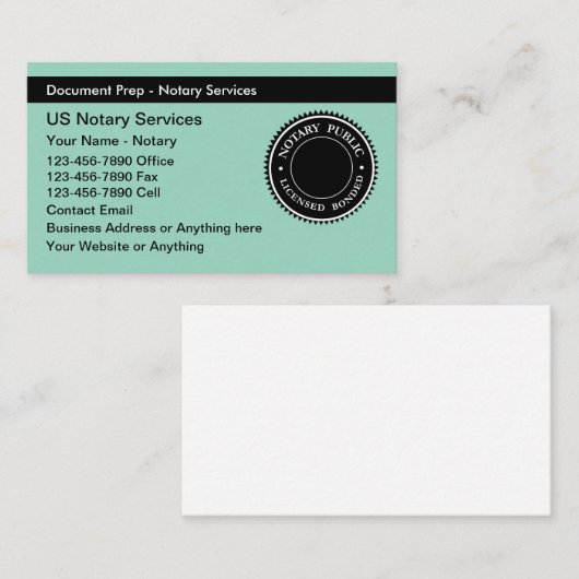 公証人クラシック公証 名刺 (正面/裏面)