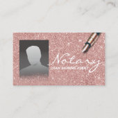 公証人サインエージェントシックバラ金ゴールドグリッター写真 名刺 (正面)