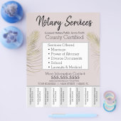 公証人サービスピンクの金ゴールドビジネスの切り取りストリップ チラシ (シングル)