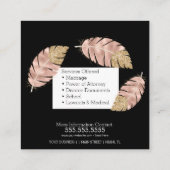 公証人サービスピンク金ゴールドグリッターシックブラック スクエア名刺 (裏面)