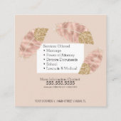 公証人サービスピンク金ゴールドグリッターシック スクエア名刺 (裏面)