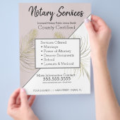 公証人サービスピンク金ゴールドビジネスフライヤー チラシ (手)