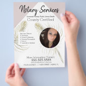 公証人サービスピンク金ゴールド写真事業 チラシ (手)