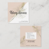 公証人サービスピンク金ゴールド業 スクエア名刺 (正面/裏面)