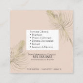 公証人サービスピンク金ゴールド業 スクエア名刺 (裏面)