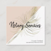 公証人サービスピンク金ゴールド業 スクエア名刺 (正面)