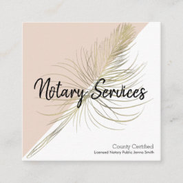 公証人サービスピンク金ゴールド業 スクエア名刺