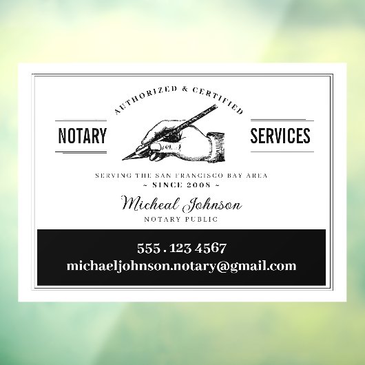 公証人サービスプロフェッショナルホワイトヴィンテージカスタム ウィンドウサイン (シート3)