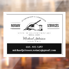 公証人サービスプロフェッショナルホワイトヴィンテージカスタム ウィンドウサイン