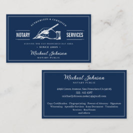 公証人サービスプロフェッショナルヴィンテージネイビーブルー 名刺