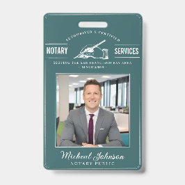 公証人サービスヴィンテージプロフェッショナルティール（緑がかった色）カスタム バッジ