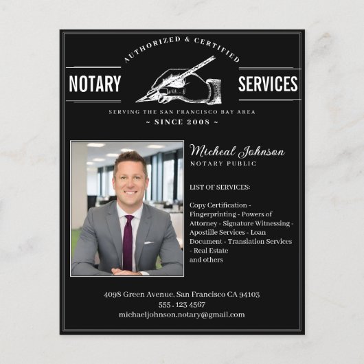 公証人サービスヴィンテージプロフェッショナルブラックカスタム チラシ (正面)