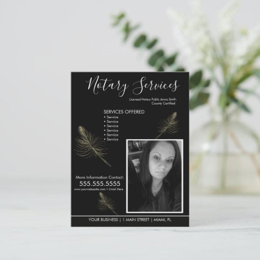 公証人サービス幾何写真事業フライヤー ポストカード (スタンド正面)