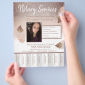 公証人サービスPink BrownグリッターTear Off Photo チラシ (手)