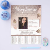 公証人サービスPink BrownグリッターTear Off Photo チラシ (シングル)