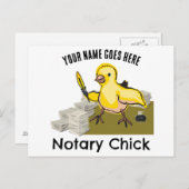 公証人シック黄色い羽のクイルカスタマイズ名前 ポストカード (正面/裏面)