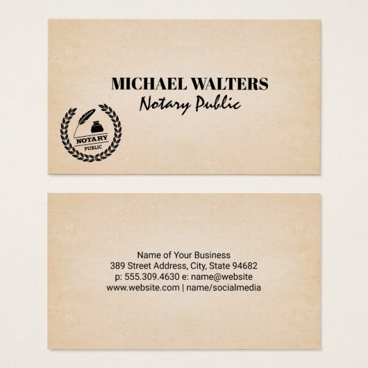 公証人シールのロゴ (正面&裏面)