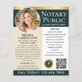 公証人スタイリッシュ公共サービス写真グリーン金ゴールド チラシ (正面)