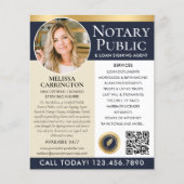 公証人スタイリッシュ公共サービス写真ブルー金ゴールド チラシ (正面)