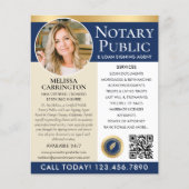 公証人スタイリッシュ公共サービス写真海軍金ゴールド チラシ (正面)