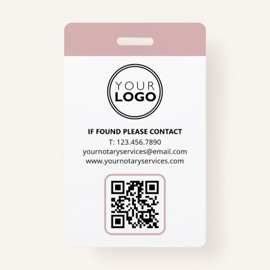 公証人スタイリッシュ公署エージェントの写真IDピンク バッジ (裏面)