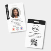 公証人スタイリッシュ公署エージェントの写真IDブラック バッジ (正面&裏面)