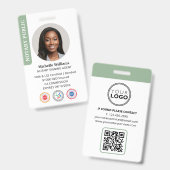 公証人スタイリッシュ公署エージェントの写真ID緑 バッジ (正面＆裏面)